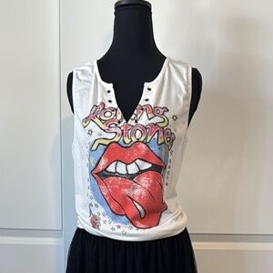 Rolling Stones sleeveless tee shirt.